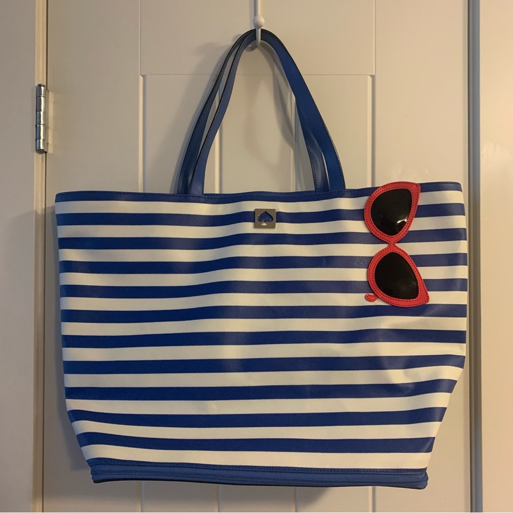 Kate Spade Beach Bag Nautical Blue and White Tote